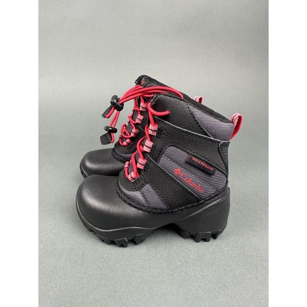 Columbia Kids Rope Tow III Waterproof‎ Insulated Winter Boot Size 8 Black/Red - Picture 3 of 8